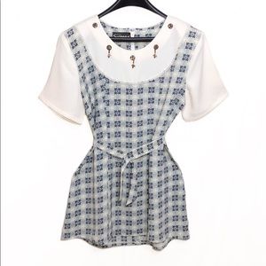 White Checkered Blouse